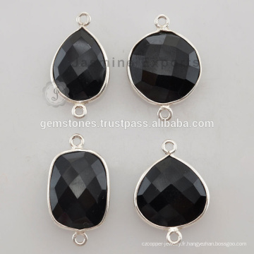 Connecteurs de lunette en pierres naturelles naturelles Onyx en argent sterling de la meilleure qualité